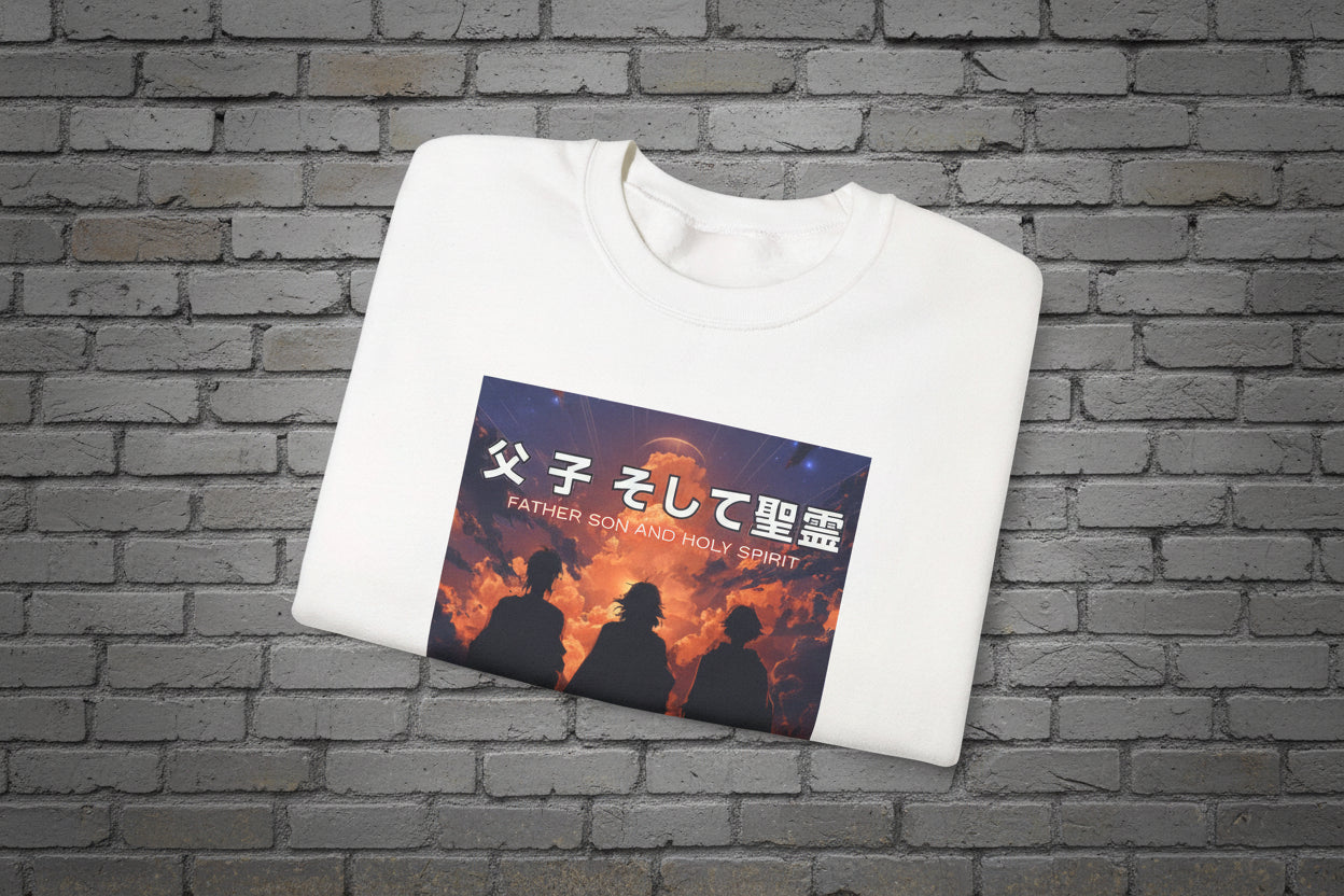 "Father, Son, and Holy Spirit" Japanese Anime Silohuette Sweatshirt
