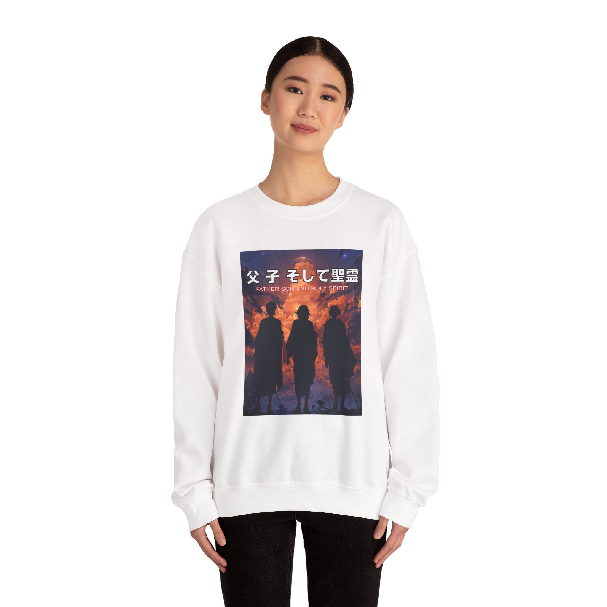 "Father, Son, and Holy Spirit" Japanese Anime Silohuette Sweatshirt