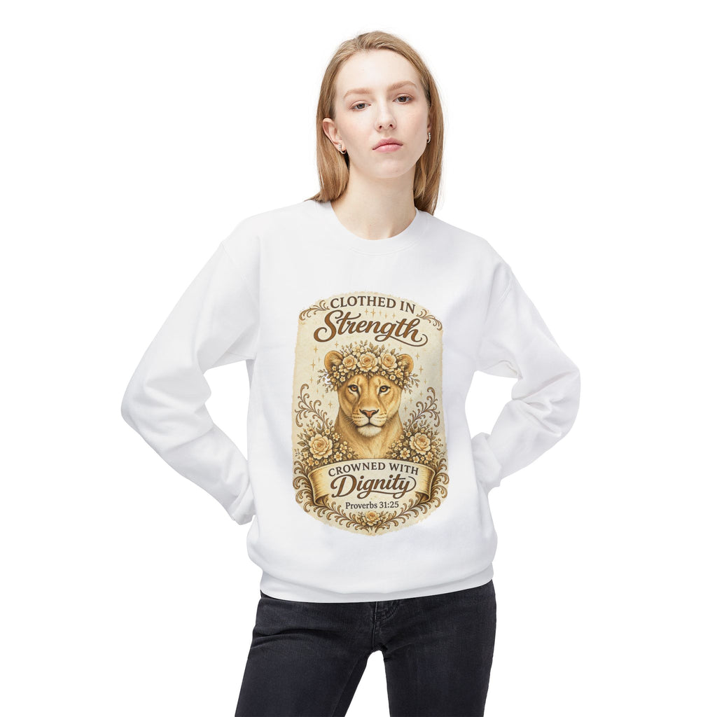 Lioness Strength Crewneck Sweatshirt — "Clothed in Strength, Crowned with Dignity"| Mother's day