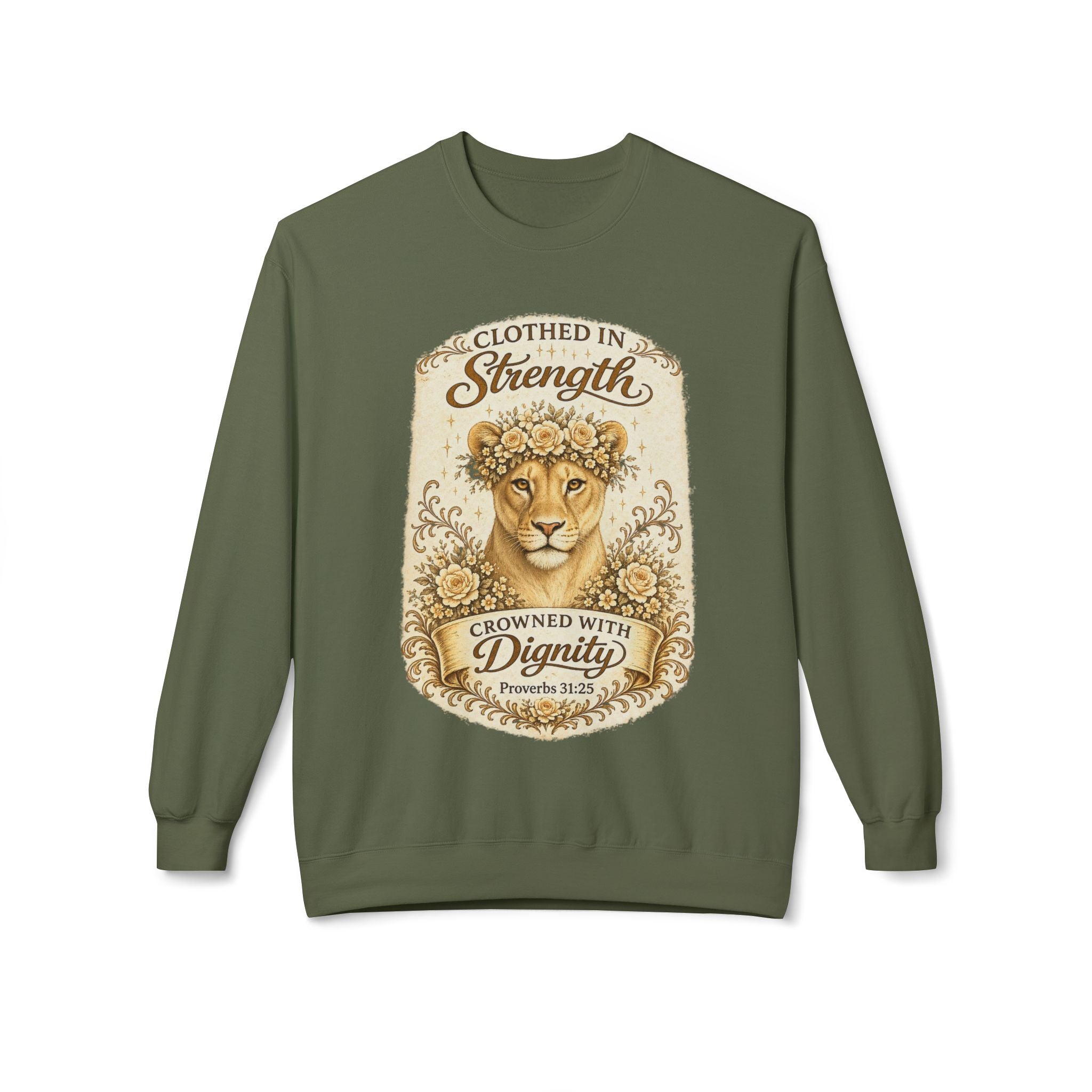 Lioness Strength Crewneck Sweatshirt — "Clothed in Strength, Crowned with Dignity"| Mother's day
