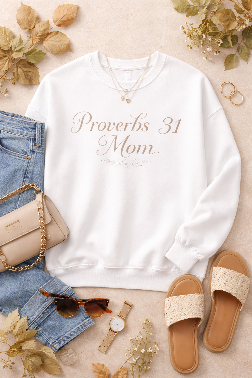 Proverbs 31 Mom Crewneck Sweatshirt – Faith-Based Mother's Day Gift