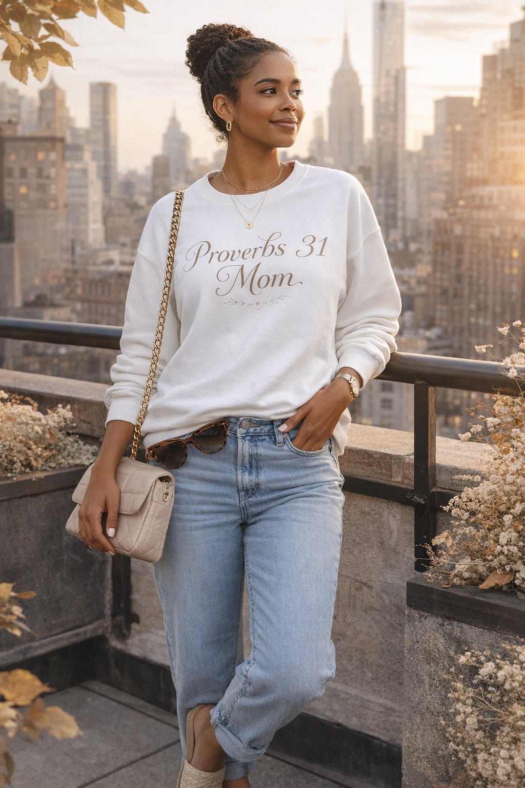Proverbs 31 Mom Crewneck Sweatshirt – Faith-Based Mother's Day Gift