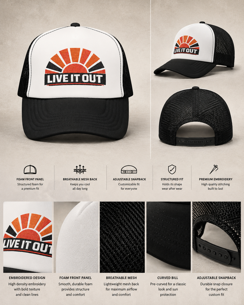 Live It Out “Sunrise” Foam Trucker Hat