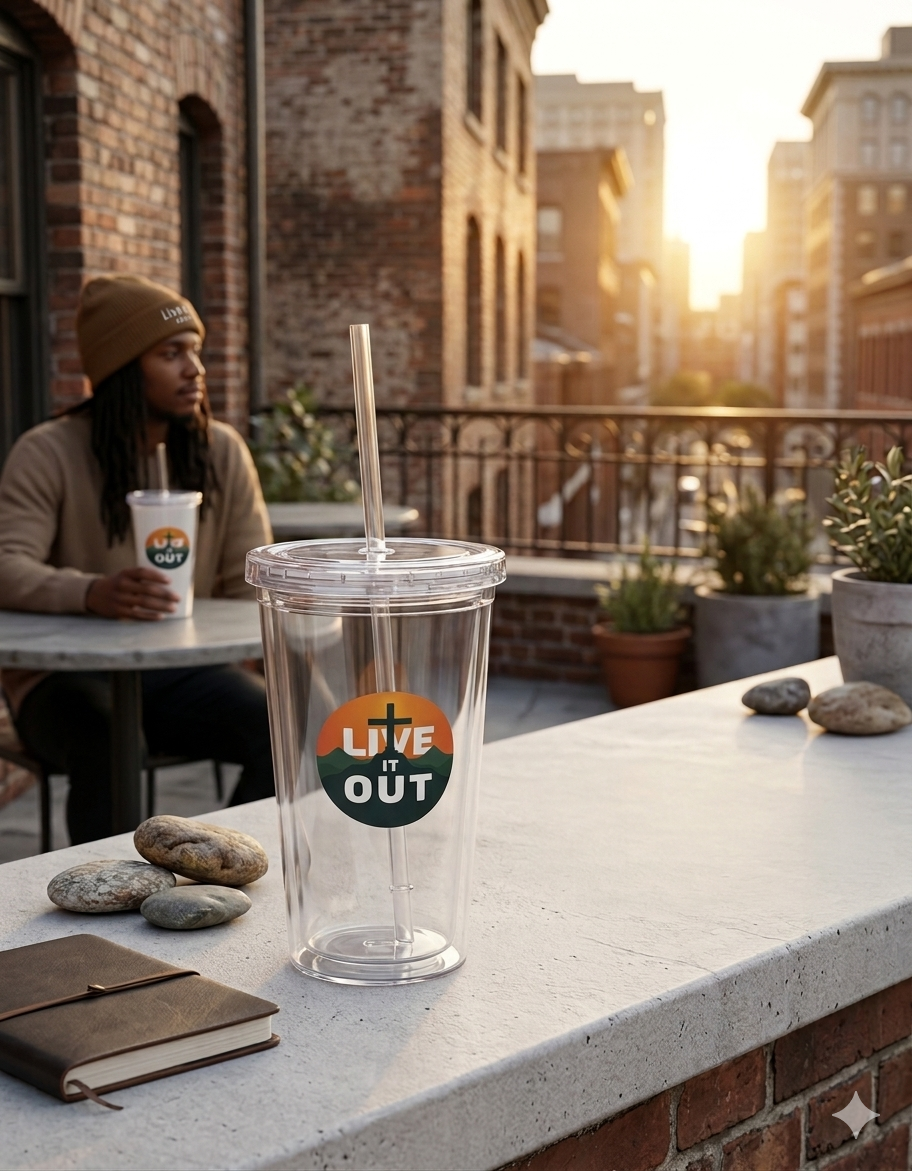 Live It Out Plastic Tumbler with Straw