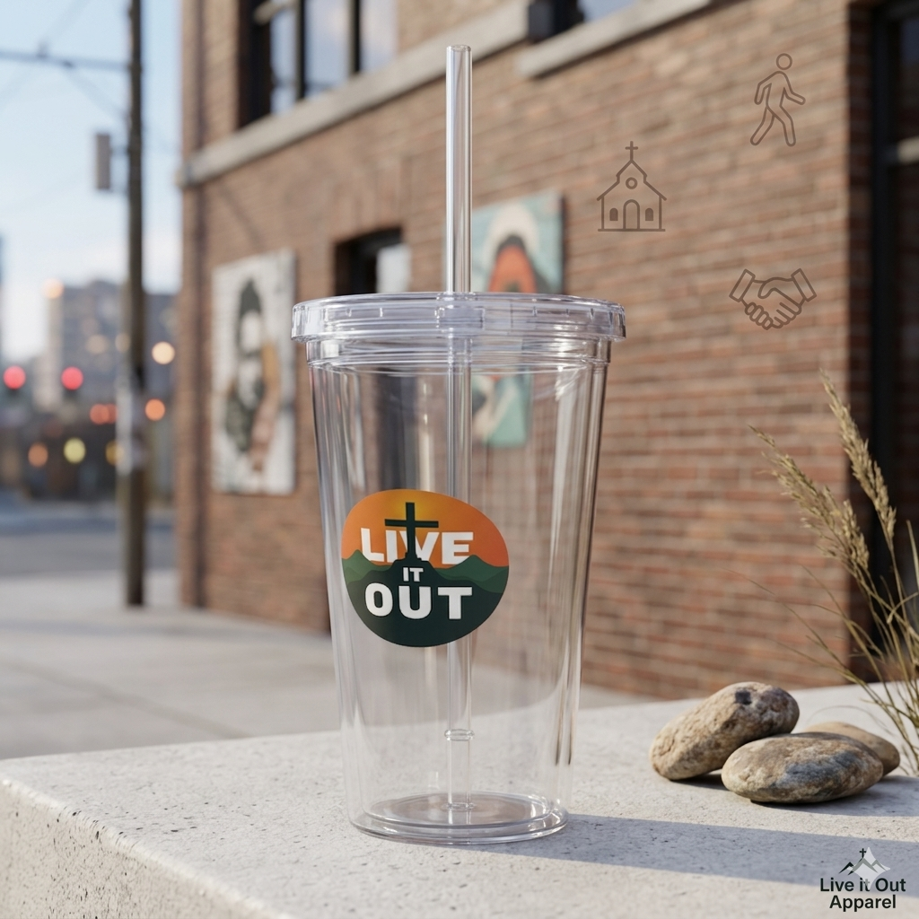 Live It Out Plastic Tumbler with Straw