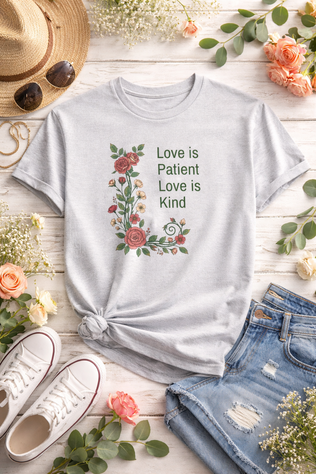Love Is Patient Love Is Kind Floral Tee